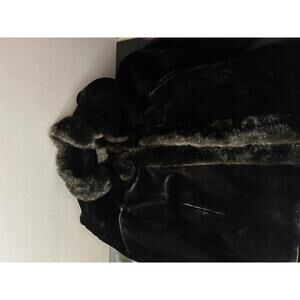 Vintage Jordache Black Faux Fur Coat with Collar